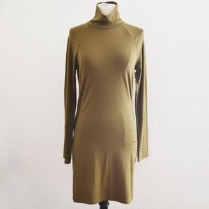 Olive Green Turtleneck Dress Size Large